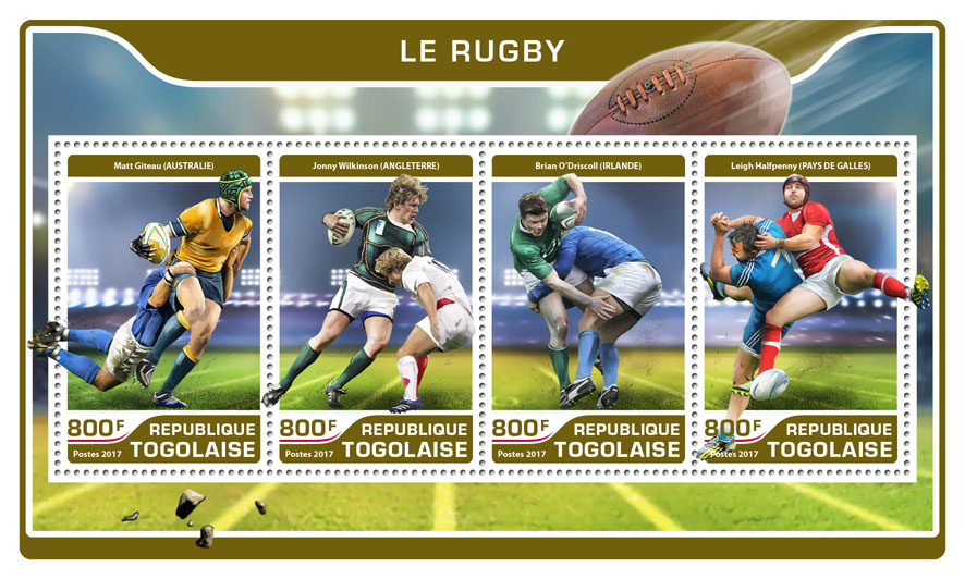 Rugby - Issue of Togo postage stamps