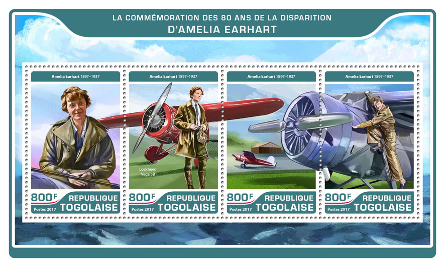 Amelia Earhart - Issue of Togo postage stamps