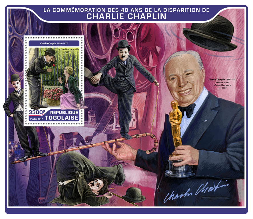 Charlie Chaplin - Issue of Togo postage stamps