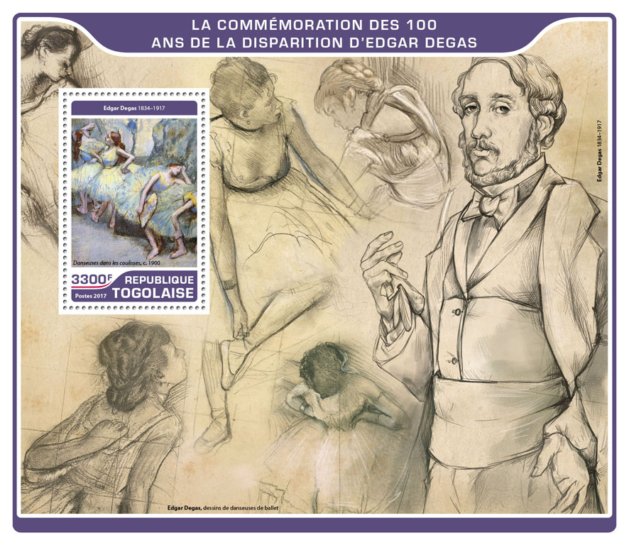 Edgar Degas - Issue of Togo postage stamps
