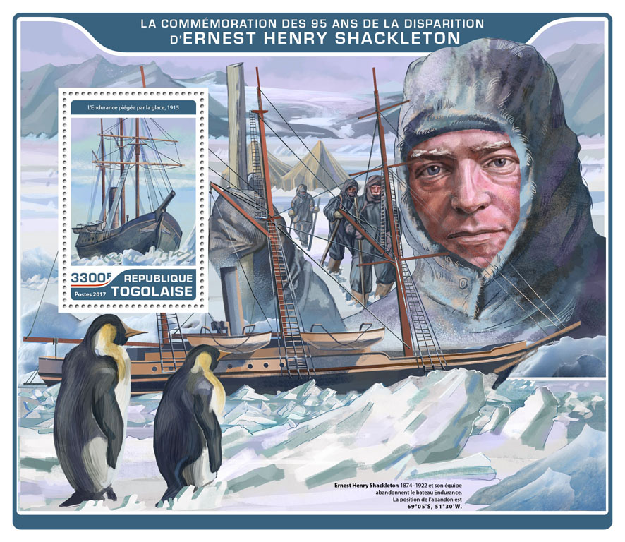Ernest Henry Shackleton  - Issue of Togo postage stamps
