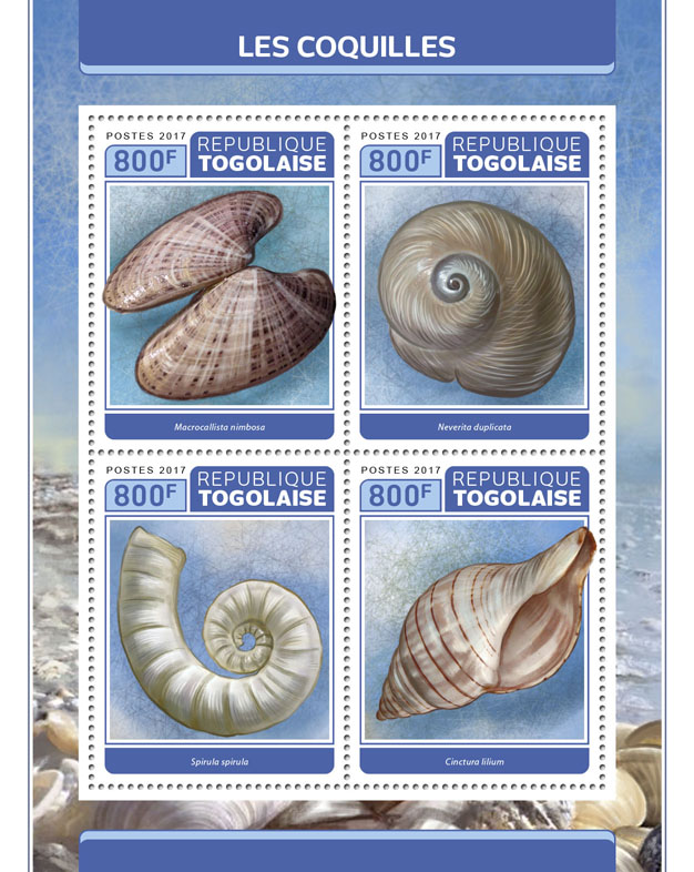 Shells - Issue of Togo postage stamps