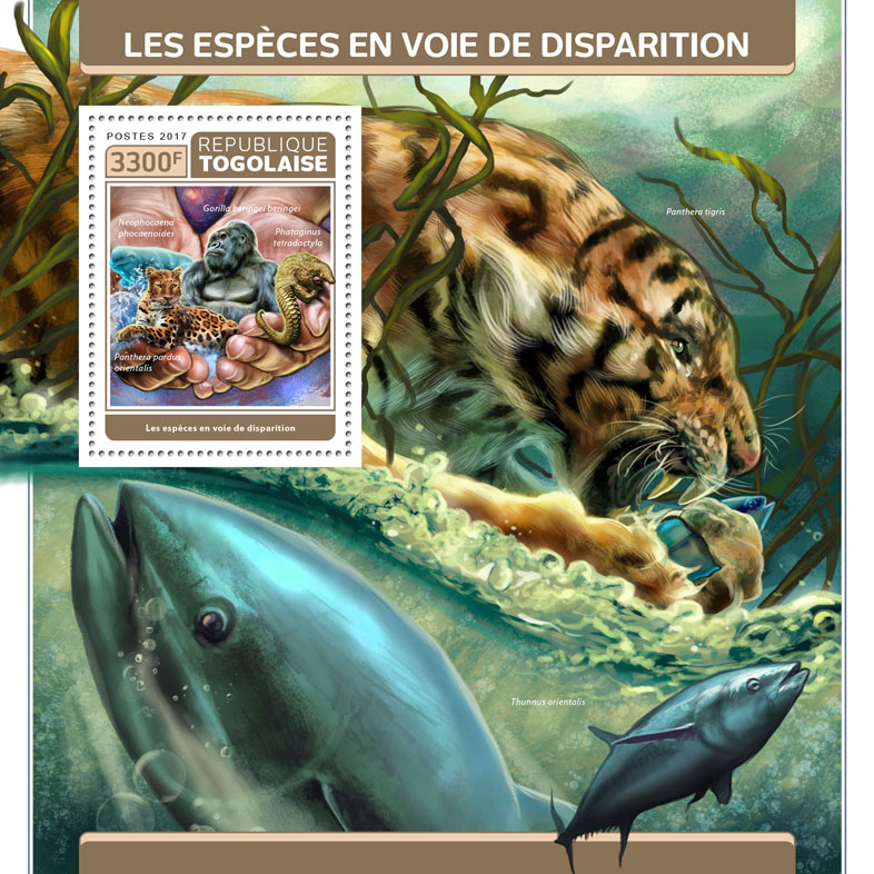 Endangered species - Issue of Togo postage stamps