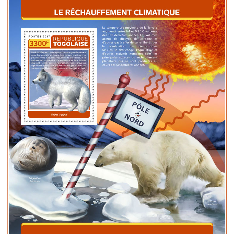 Global warming - Issue of Togo postage stamps