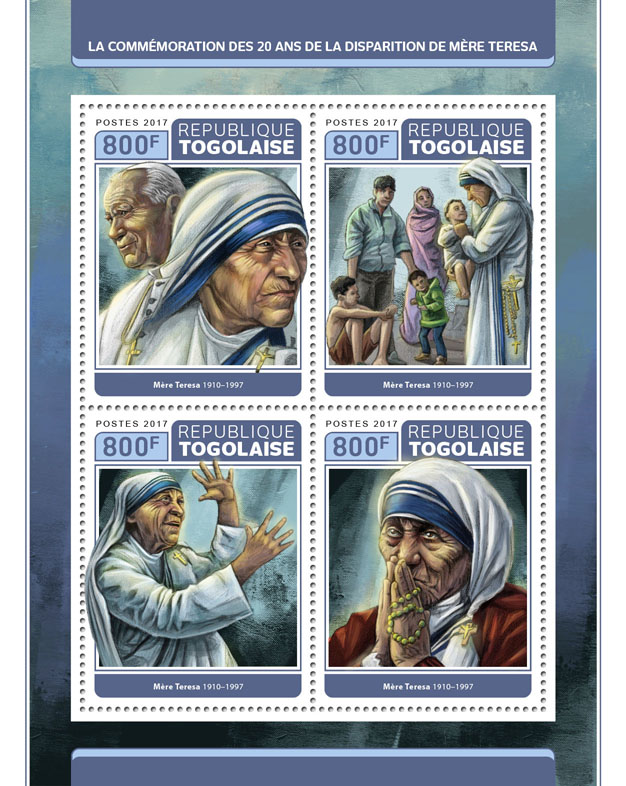 Mother Teresa - Issue of Togo postage stamps