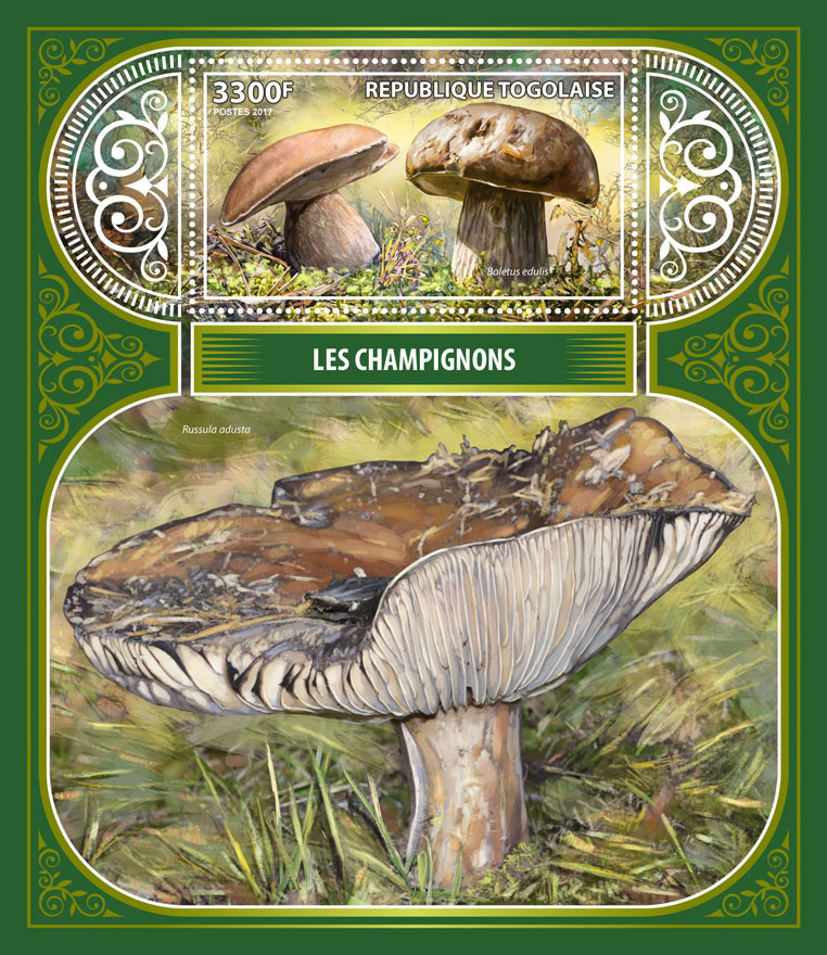 Mushrooms - Issue of Togo postage stamps