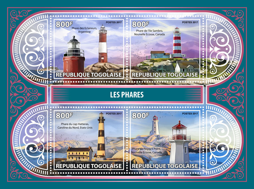 Lighthouses - Issue of Togo postage stamps