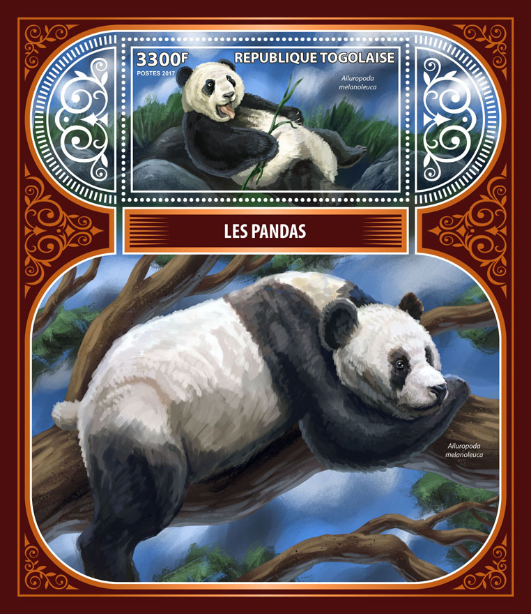 Pandas - Issue of Togo postage stamps
