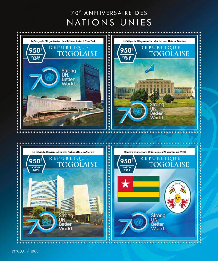 United Nations - Issue of Togo postage stamps