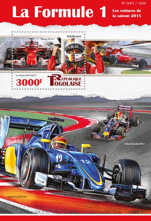 Formula 1 - Issue of Togo postage stamps