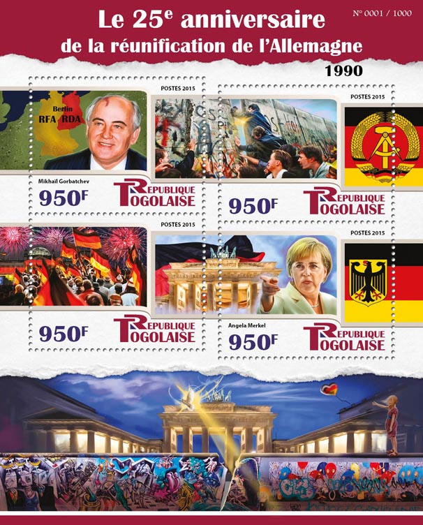 Reunification - Issue of Togo postage stamps