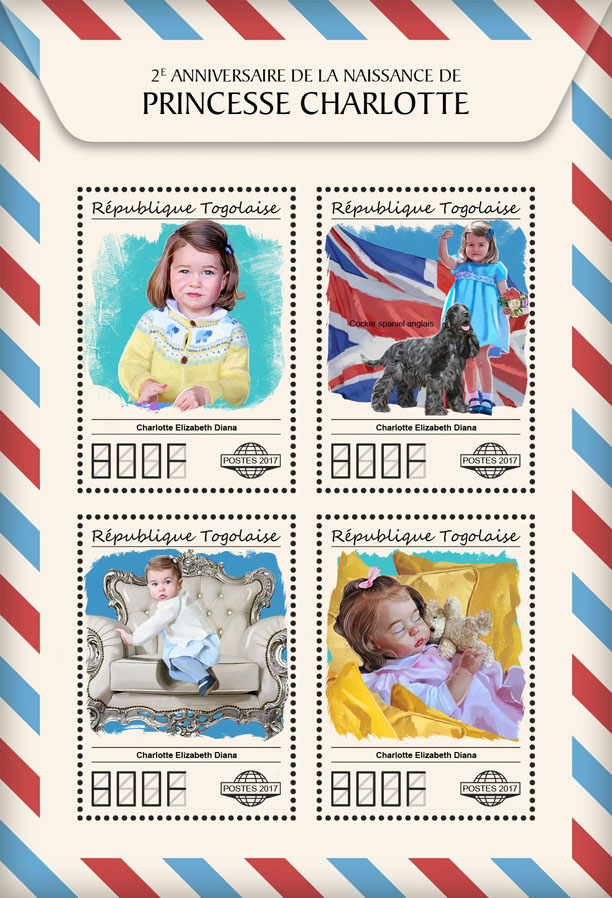 Princess Charlotte - Issue of Togo postage stamps