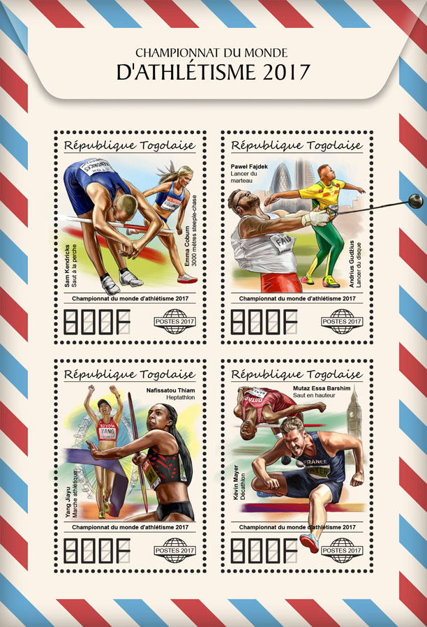 Athletics - Issue of Togo postage stamps