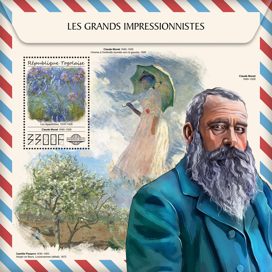 Great impressionists - Issue of Togo postage stamps