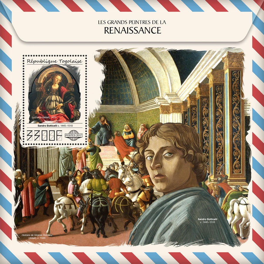 Great painters of Renaissance - Issue of Togo postage stamps
