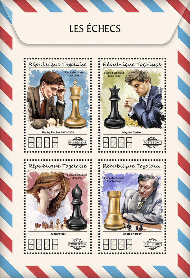 Chess - Issue of Togo postage stamps