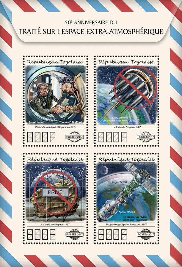 Outer Space Treaty - Issue of Togo postage stamps