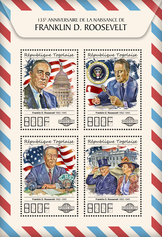 Franklin D. Roosevelt - Issue of Togo postage stamps