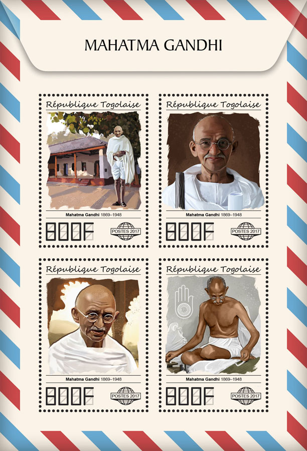Mahatma Gandhi - Issue of Togo postage stamps