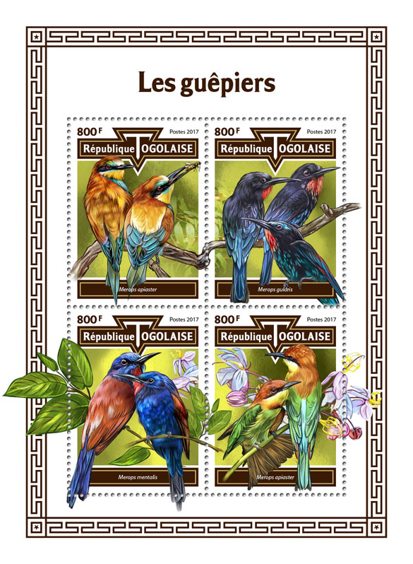Bee-eaters - Issue of Togo postage stamps