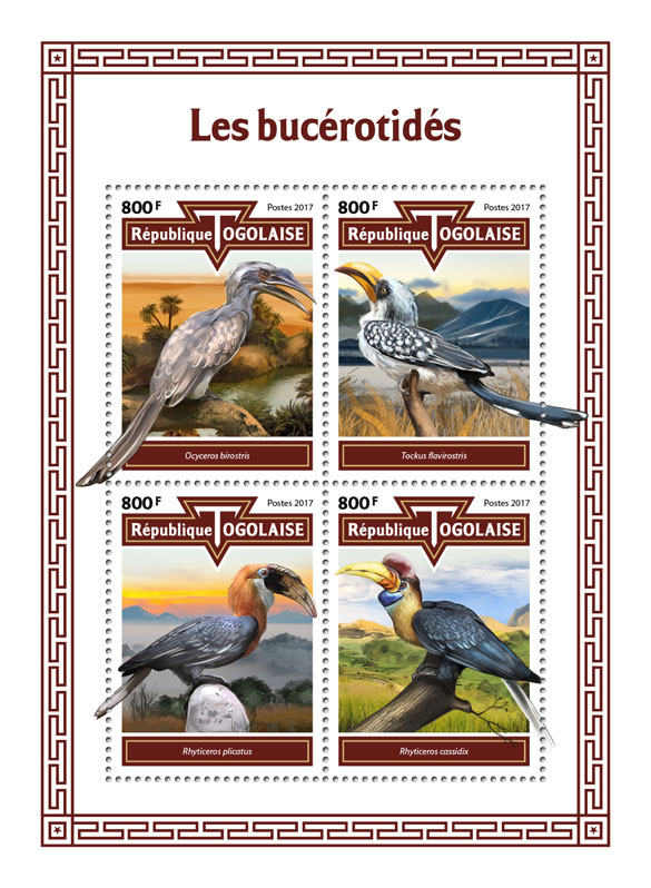 Hornbills - Issue of Togo postage stamps