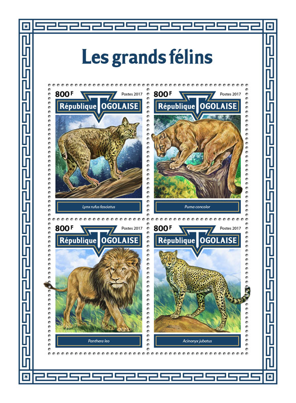 Big cats - Issue of Togo postage stamps
