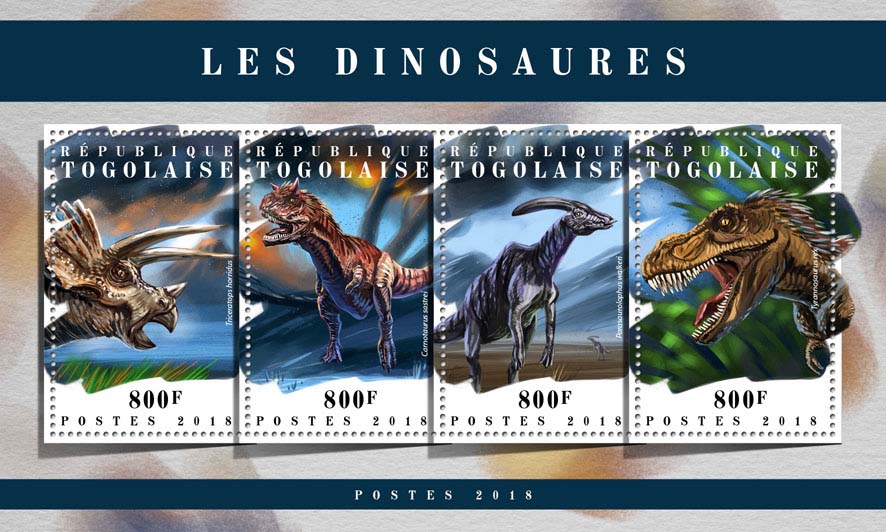 Dinosaurs - Issue of Togo postage stamps