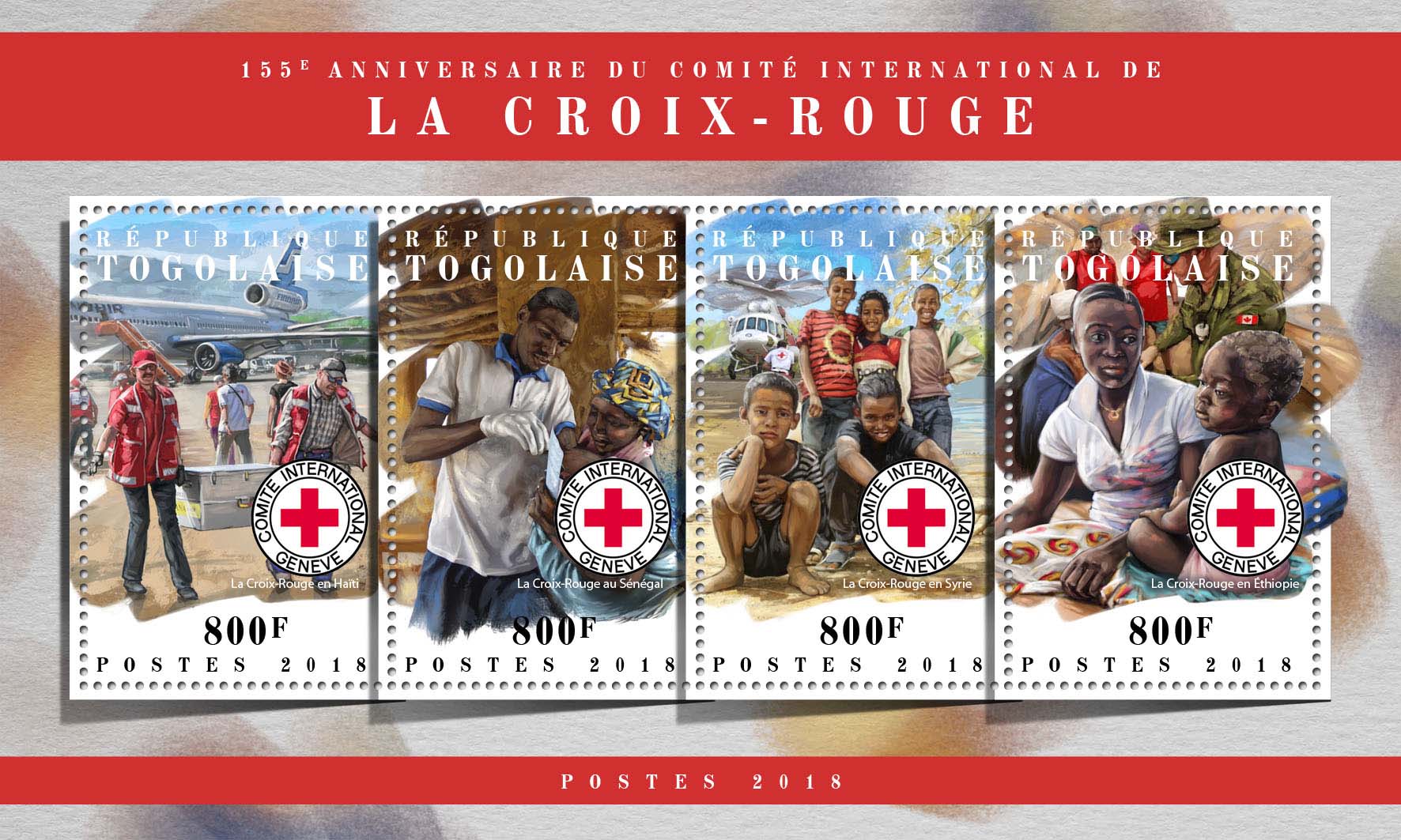 Red Cross  - Issue of Togo postage stamps