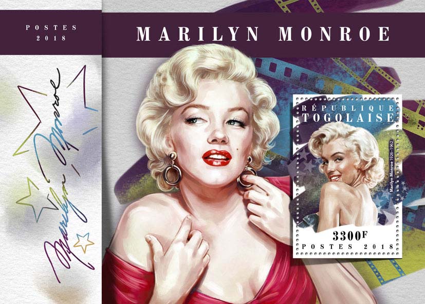 Marilyn Monroe  - Issue of Togo postage stamps
