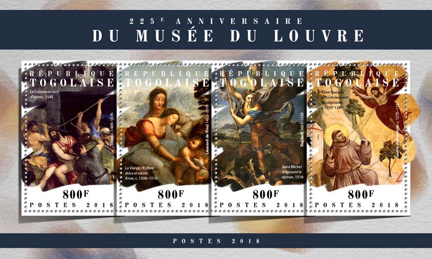 Louvre museum - Issue of Togo postage stamps