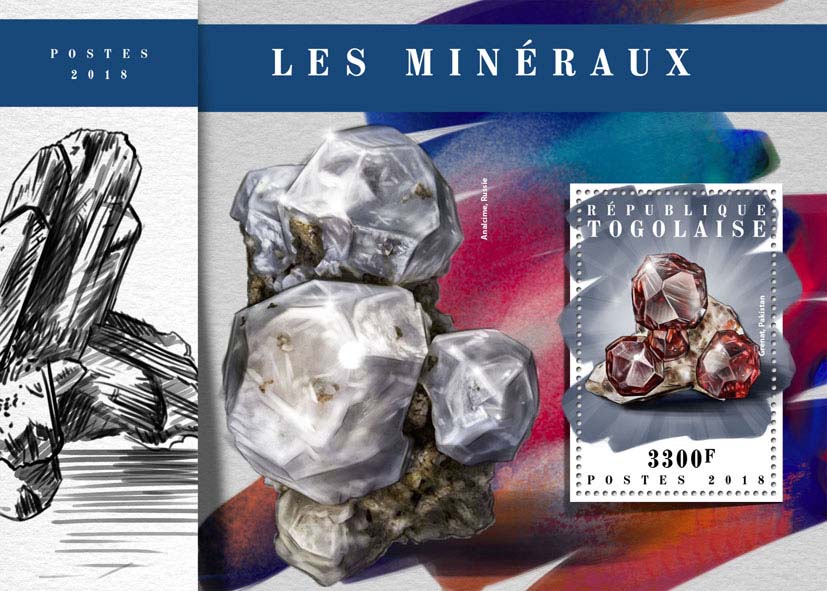 Minerals - Issue of Togo postage stamps
