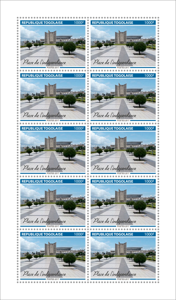Square of independence - Issue of Togo postage stamps