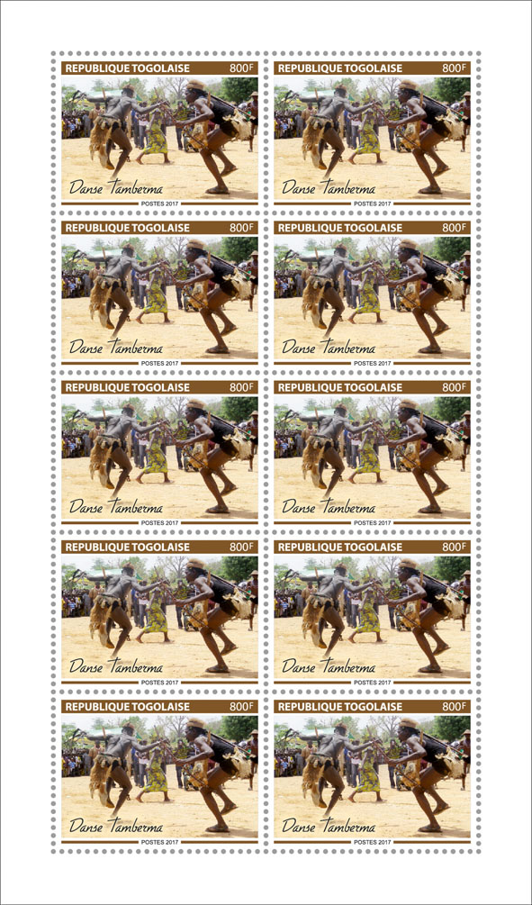 Tamberma Dance - Issue of Togo postage stamps