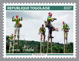 Tchebe Dance - Issue of Togo postage stamps
