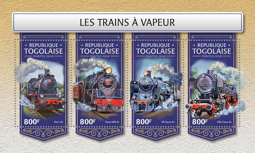 Steam trains  - Issue of Togo postage stamps