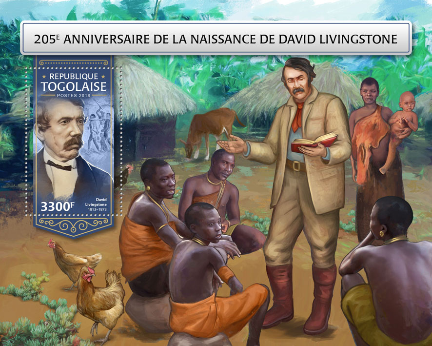 David Livingstone  - Issue of Togo postage stamps