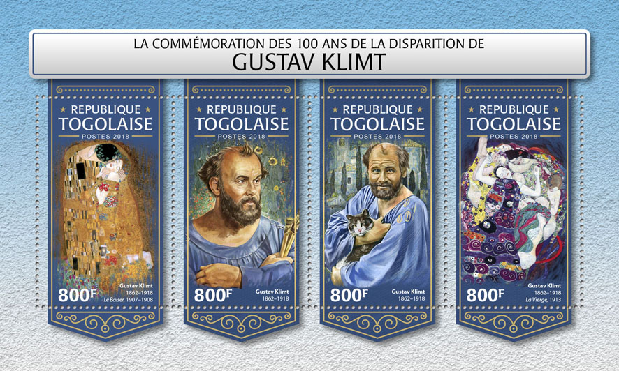 Gustav Klimt - Issue of Togo postage stamps