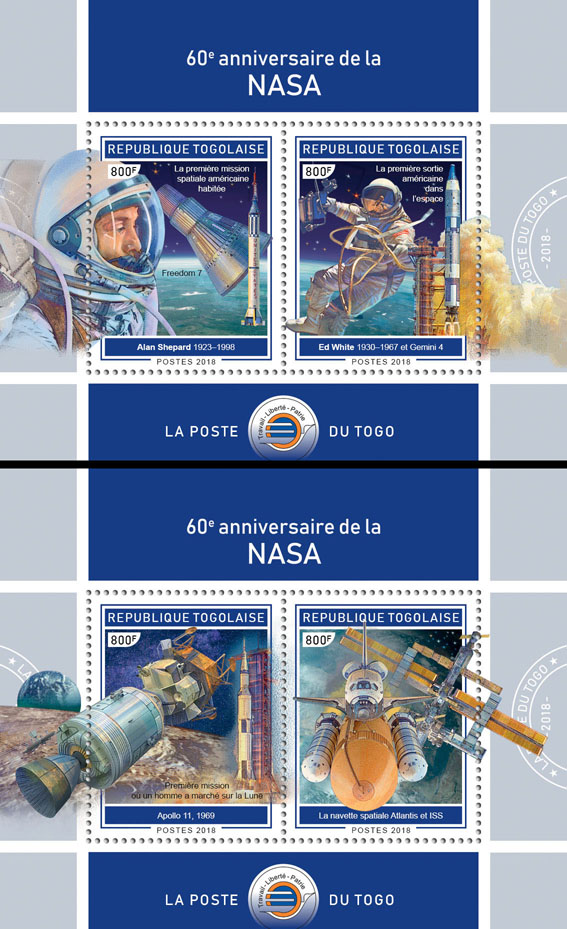 NASA (II) - Issue of Togo postage stamps