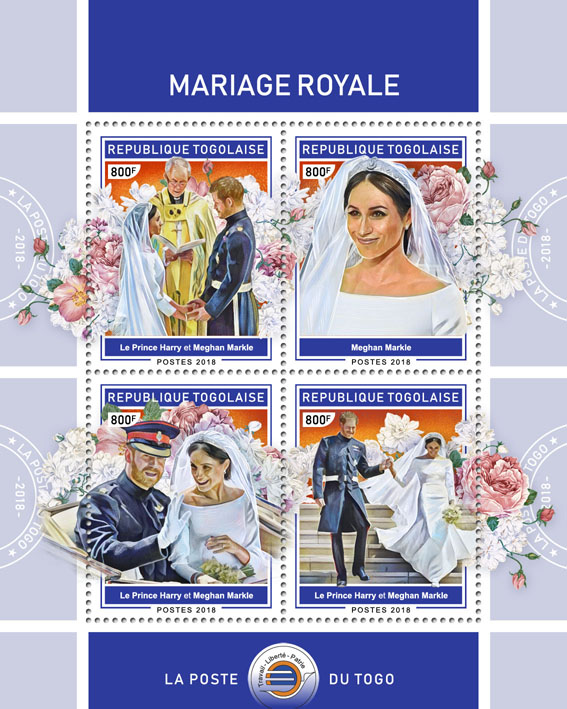 Royal wedding (II) - Issue of Togo postage stamps