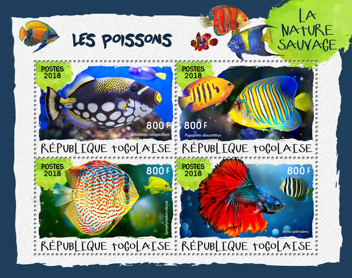 Fishes (II) - Issue of Togo postage stamps