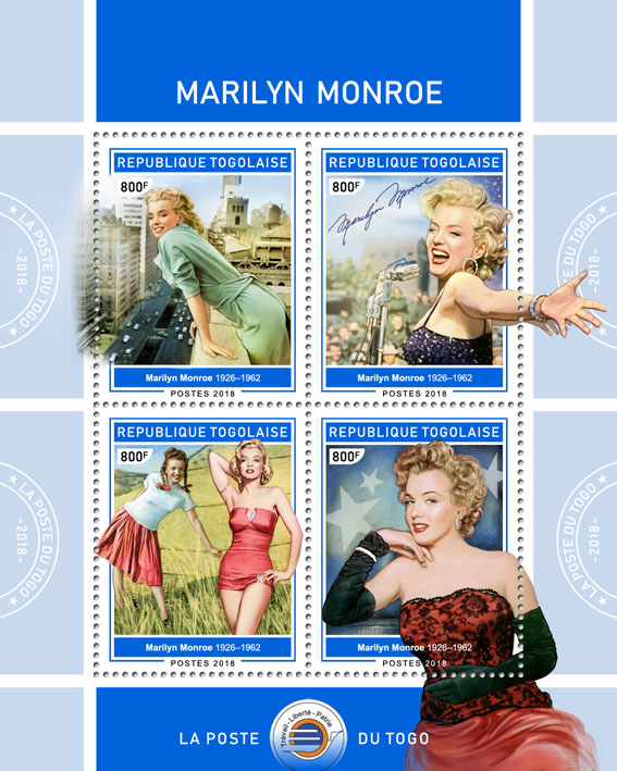 Marilyn Monroe(II) - Issue of Togo postage stamps