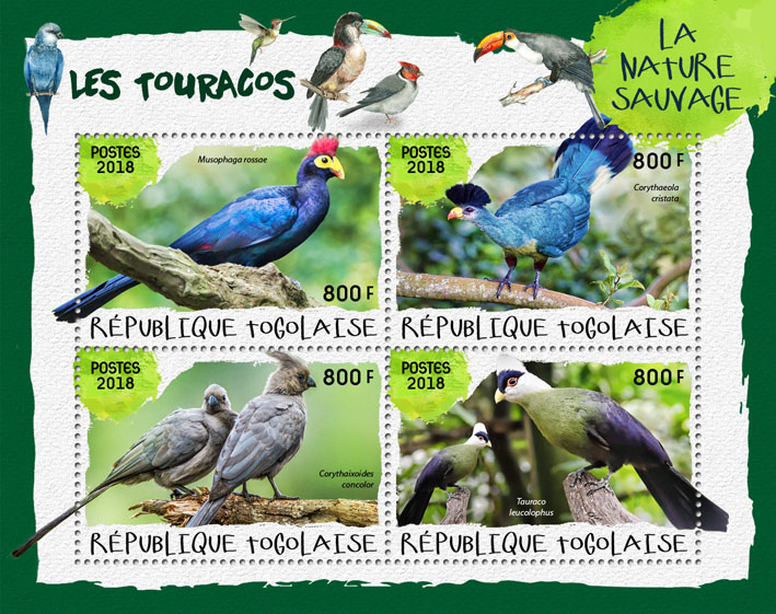 Toucans (II) - Issue of Togo postage stamps