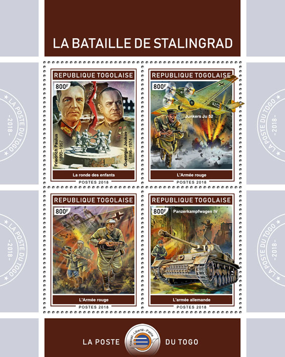 Battle of Stalingrad (I) - Issue of Togo postage stamps