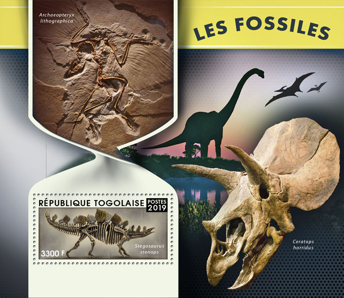 Fossils - Issue of Togo postage stamps