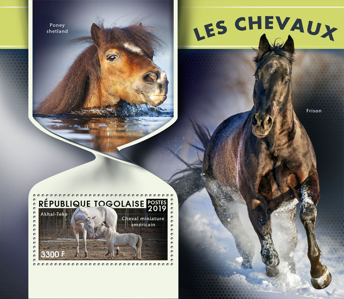 Horses - Issue of Togo postage stamps
