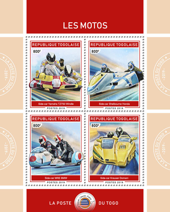Motorcycles - Issue of Togo postage stamps