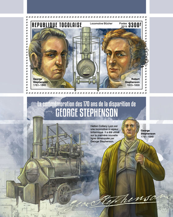 George Stephenson - Issue of Togo postage stamps