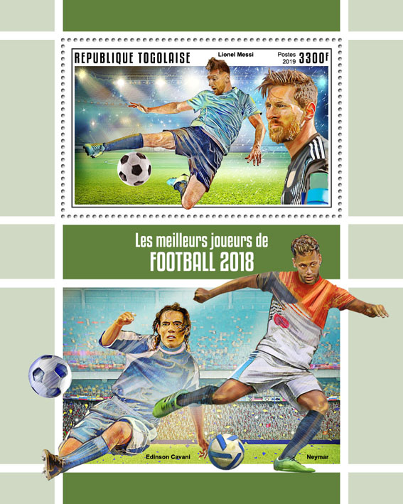 The best football players - Issue of Togo postage stamps