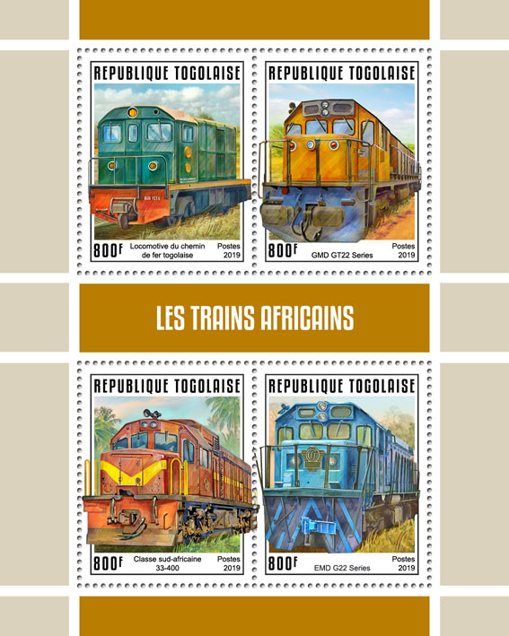 African trains - Issue of Togo postage stamps
