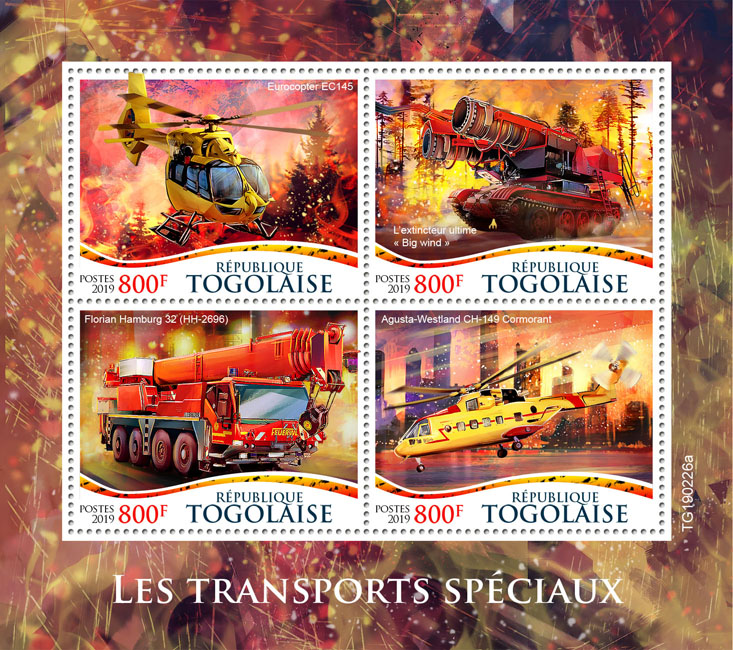 Special transport  - Issue of Togo postage stamps